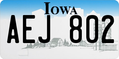 IA license plate AEJ802