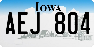 IA license plate AEJ804