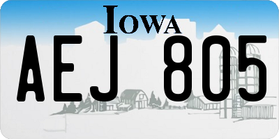 IA license plate AEJ805