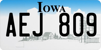 IA license plate AEJ809