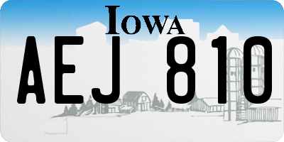 IA license plate AEJ810