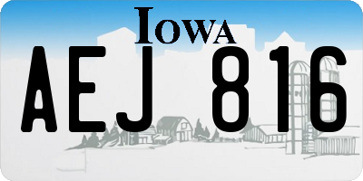 IA license plate AEJ816