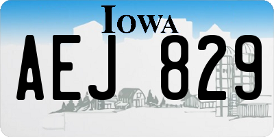 IA license plate AEJ829
