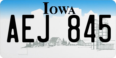 IA license plate AEJ845