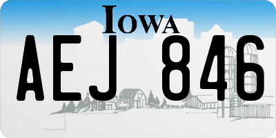IA license plate AEJ846
