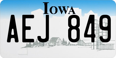 IA license plate AEJ849