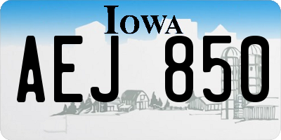 IA license plate AEJ850