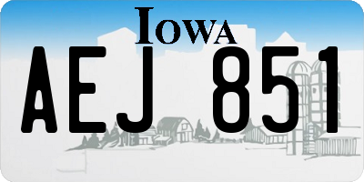 IA license plate AEJ851