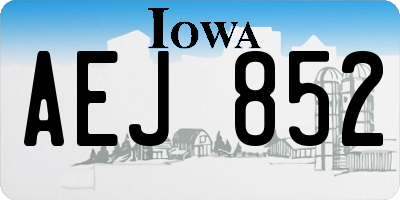 IA license plate AEJ852