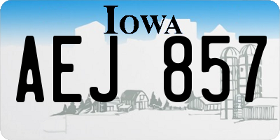 IA license plate AEJ857