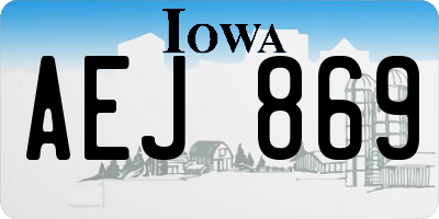 IA license plate AEJ869