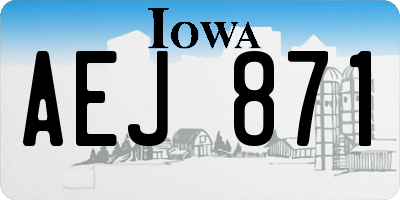 IA license plate AEJ871