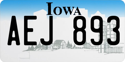 IA license plate AEJ893