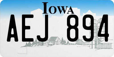 IA license plate AEJ894