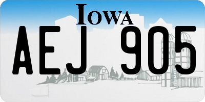 IA license plate AEJ905
