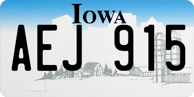 IA license plate AEJ915