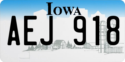 IA license plate AEJ918