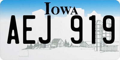 IA license plate AEJ919