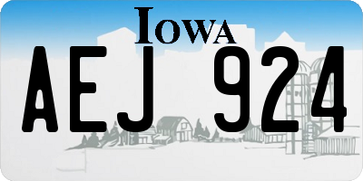 IA license plate AEJ924