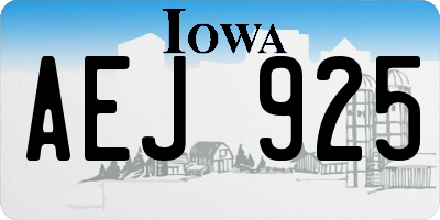 IA license plate AEJ925