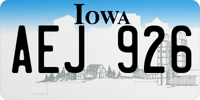 IA license plate AEJ926