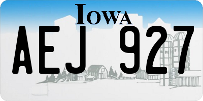 IA license plate AEJ927