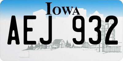IA license plate AEJ932