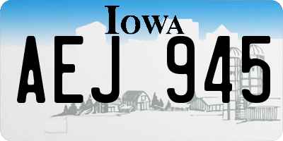 IA license plate AEJ945