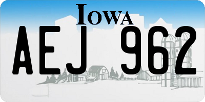 IA license plate AEJ962