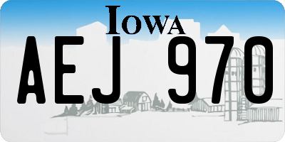 IA license plate AEJ970