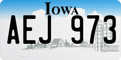 IA license plate AEJ973