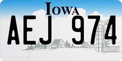 IA license plate AEJ974