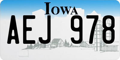 IA license plate AEJ978