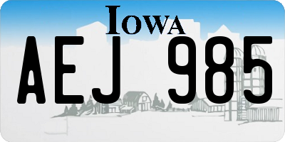 IA license plate AEJ985