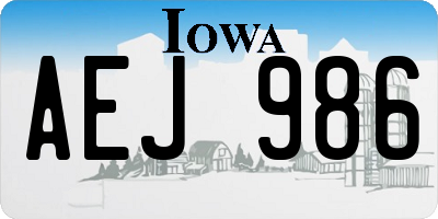 IA license plate AEJ986