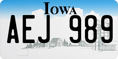 IA license plate AEJ989