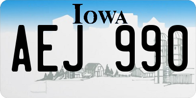 IA license plate AEJ990