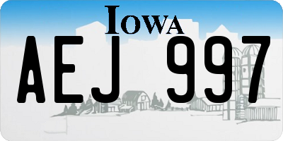 IA license plate AEJ997