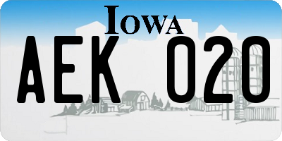 IA license plate AEK020