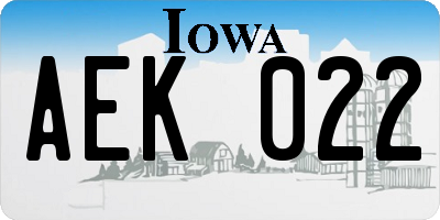 IA license plate AEK022