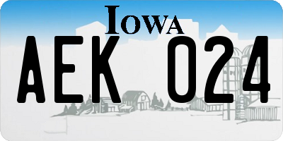 IA license plate AEK024