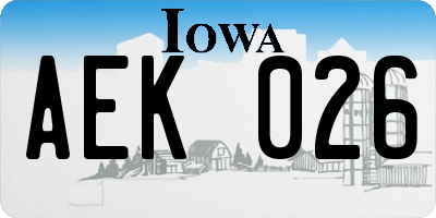 IA license plate AEK026