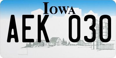 IA license plate AEK030