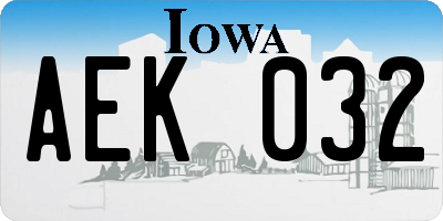 IA license plate AEK032