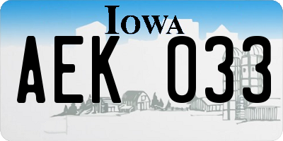 IA license plate AEK033