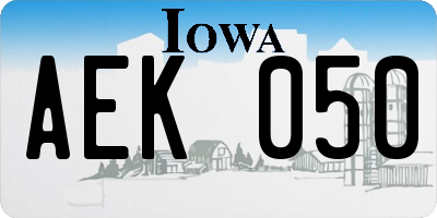 IA license plate AEK050