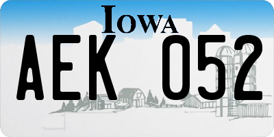 IA license plate AEK052