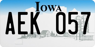 IA license plate AEK057