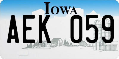 IA license plate AEK059