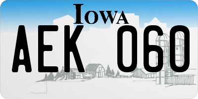 IA license plate AEK060